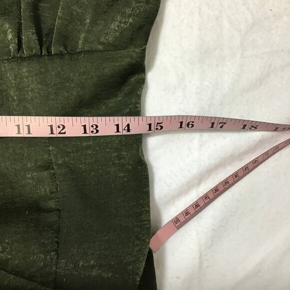 LULU'S SZ M Green Endless Elegance Surplice Neck Sleeveless Maxi Dress 0B1 *flaw - Picture 9 of 12